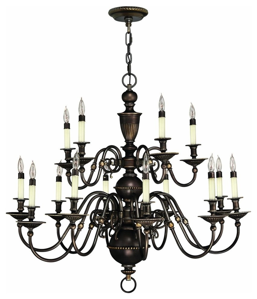 Hinkley Lighting Cambridge 15 Lt Chandelier 2 Tier Foyer, Olde Bronze