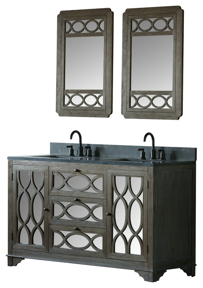 Legion Furniture Lydia Elm Vanity With Faucet and Mirror, 60