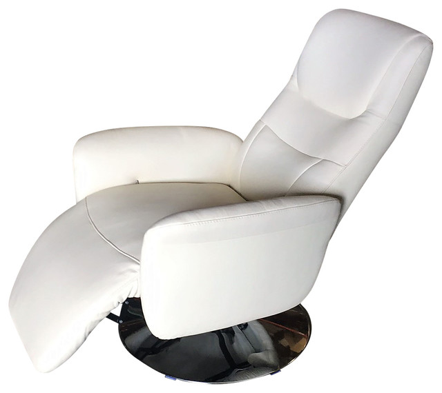 New York Recliner, Beige Ivory Leather