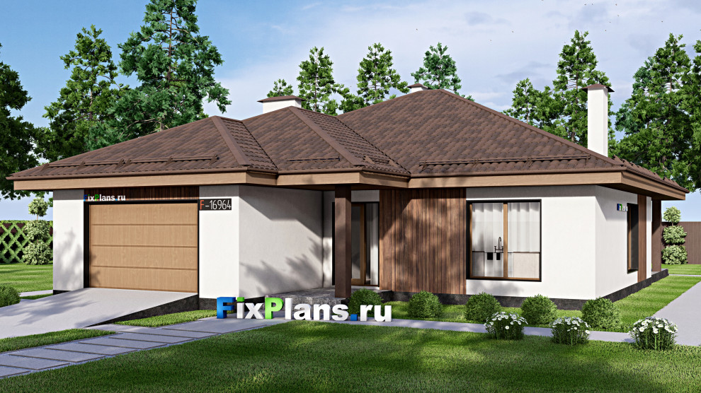 Проект одноэтажного дома 15х19м S196м2 F-16964