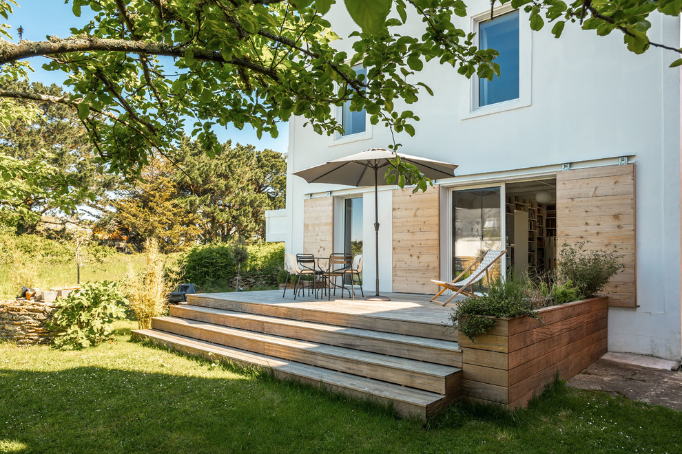 Exemple d'une terrasse tendance.