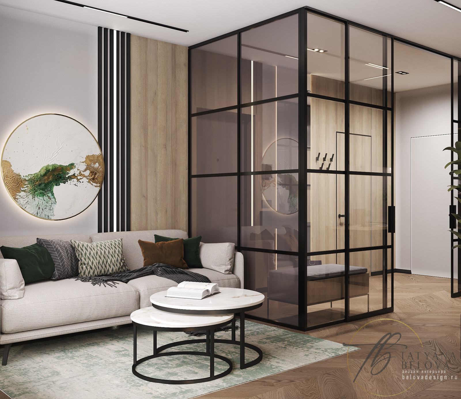 Современный стиль с элементами лофта, 80 м2