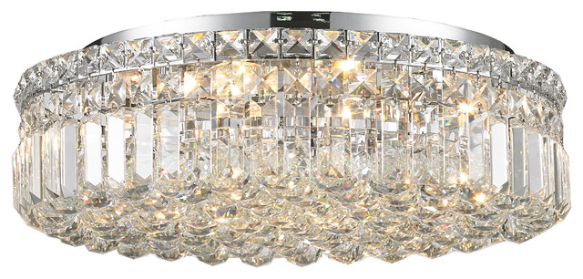 Contemporary 20 Round Shape Chrome Canopy Cer Crystal Contemporary 20 Round Shape Chrome Canopy Cer Crystal Flush Mount