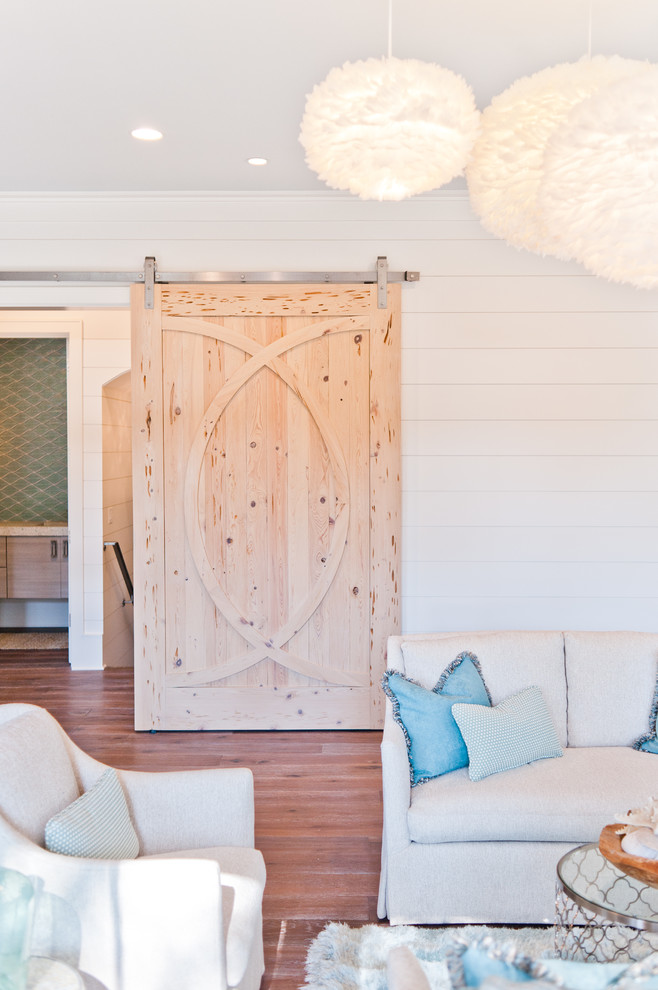 Photo of a beach style living room in Jacksonville.