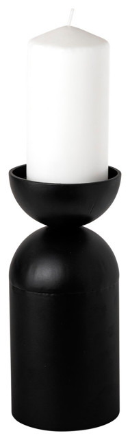 Alex Small Black Metal Cylindrical Table Candle Holder