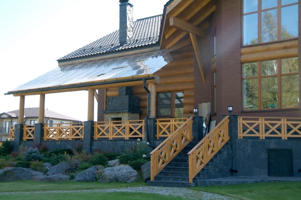 Дом в стиле Рустика. Терраса с BBQ.