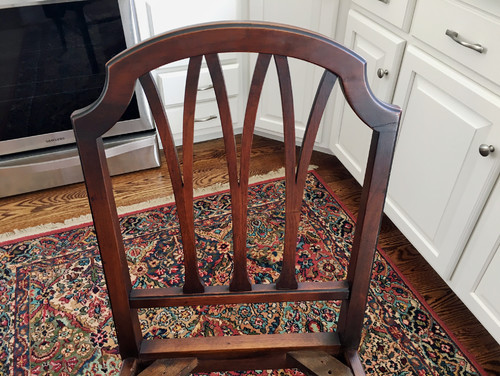 Help Identifying Age Origin Of Antique Chair Sheraton They Have No Label Or Marking Except For The Number 490 On Bottom Of Each Seat There Are 5 Armless Chairs And One Captain S Chair