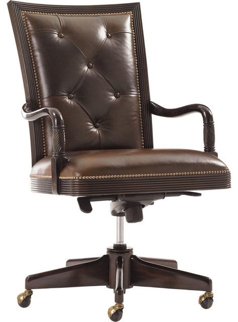 Halton House Callahan Executive Desk Chair in Rich Dark Chocolate Leather -Front