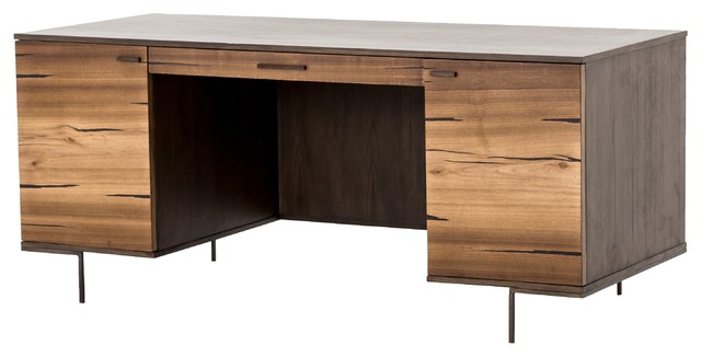 Organic Yukas Wood Modern Executive, Modern Office Desks With Drawers