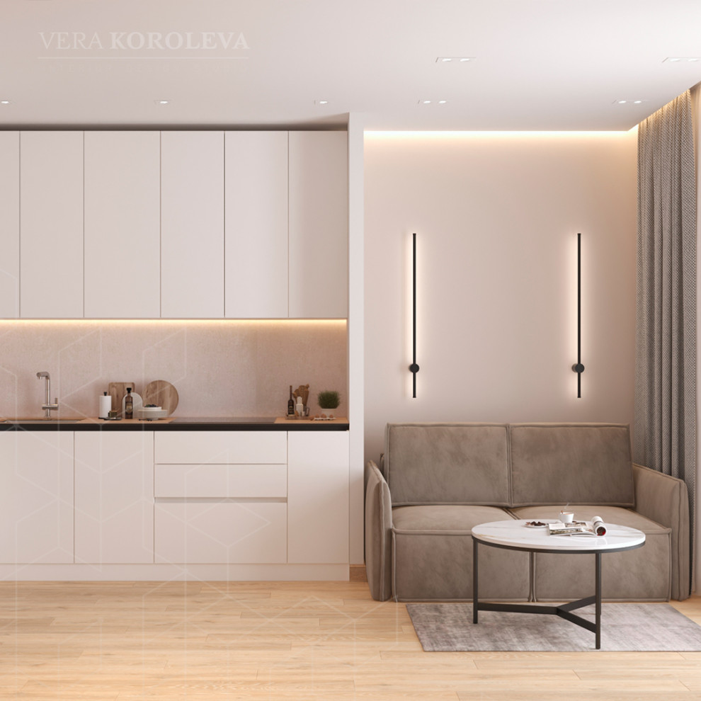 Дизайн-проект двухкомнатной  квартиры для семьи с детьми в ЖК "Модум"