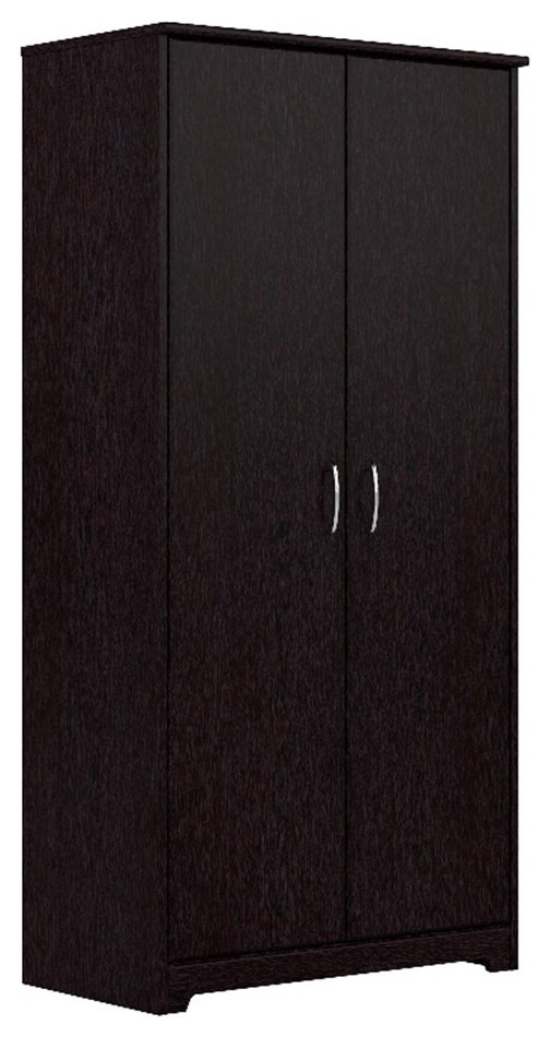 Bowery Hill Tall Storage with Doors in Espresso Oak Engineered Wood Transitional