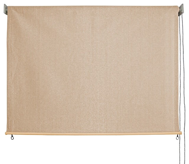 Outdoor Non-Valanced Cord Operated Sunshade, Quartz Fabric, Quartz, 72x72