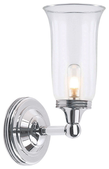 Austen Bathroom Wall Lantern, Polished Chrome