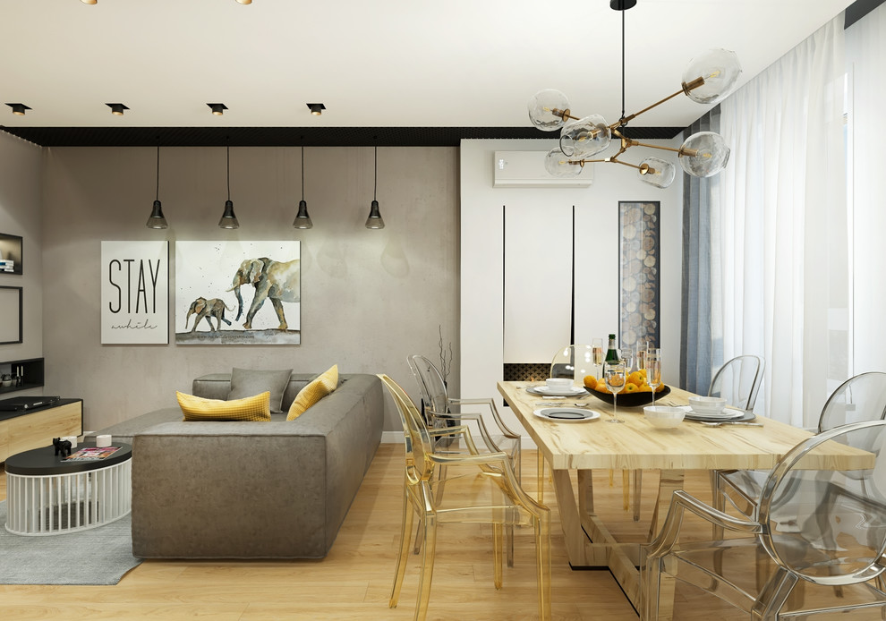 Кухня-Гостиная с камином