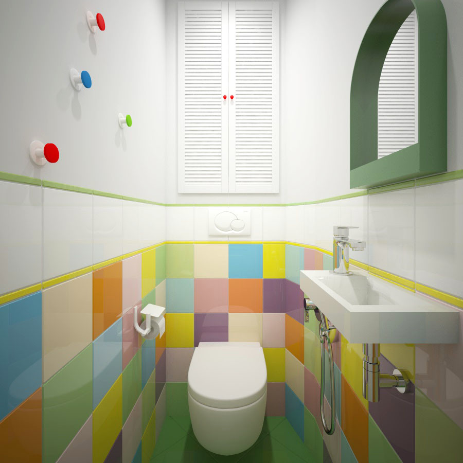 Радужный маленький туалет