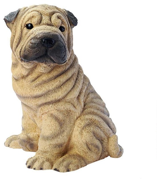 Chinese Shar Pei Puppy Dog Statue Sculpture Figurine