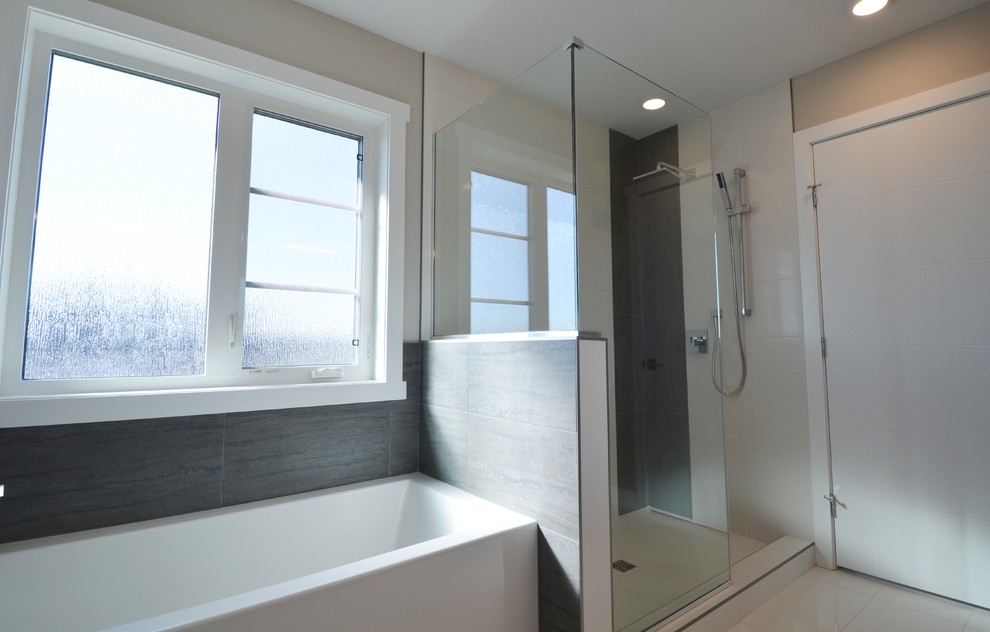 Bathroom - modern bathroom idea in Calgary