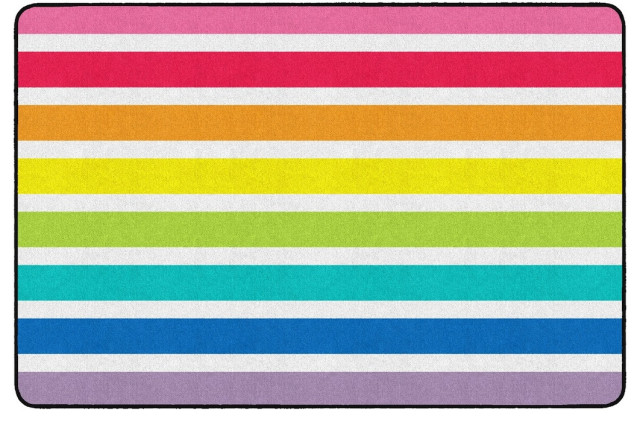 Flagship Carpets CA1995-28SG Hello Sunshine Bright Striped Rainbow