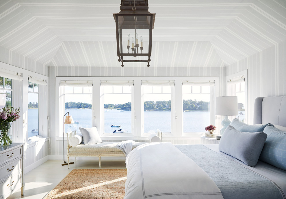 Inspiration for a beach style bedroom in Boston.