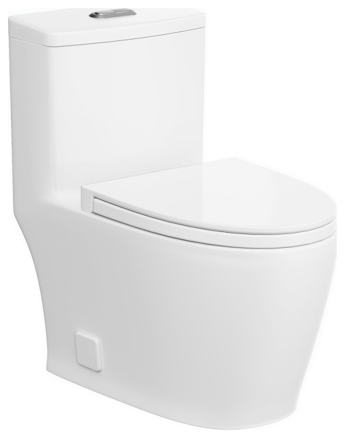 Eviva Zion 1Piece Toilet, White Contemporary Toilets by Eviva