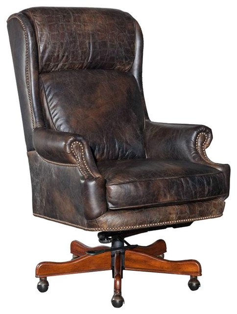 Old Saddle Fudge With Croc Accents Executive Swivel Tilt Chair Old Saddle Fudge With Croc Accents Executive Swivel Tilt Chair