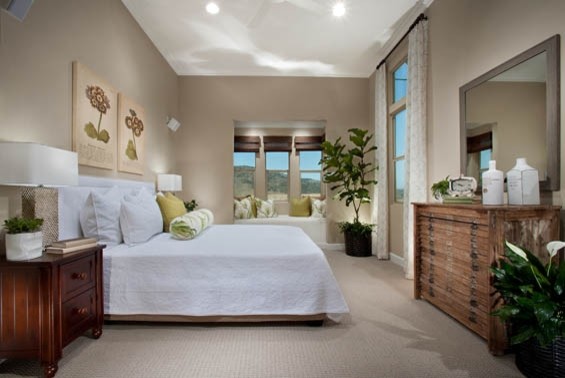 Photo of a traditional bedroom in Orange County.
