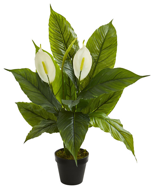 26" Spathiphyllum Artificial Plant, Real Touch