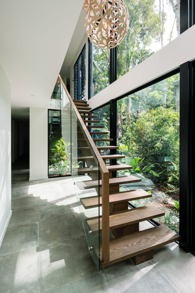 Photo of a contemporary staircase in Sunshine Coast.