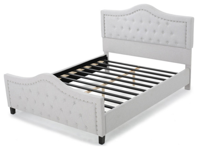 Gdf Studio Livi Fabric Fully, Fabric Queen Bed Frame
