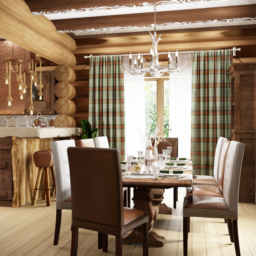 Деревянный дом из дикого бревна