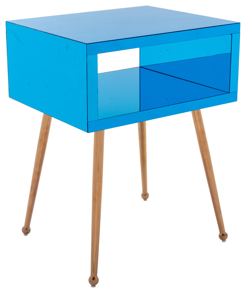 IC4028 Chloe End Table, Light Blue Midcentury Side Tables And End