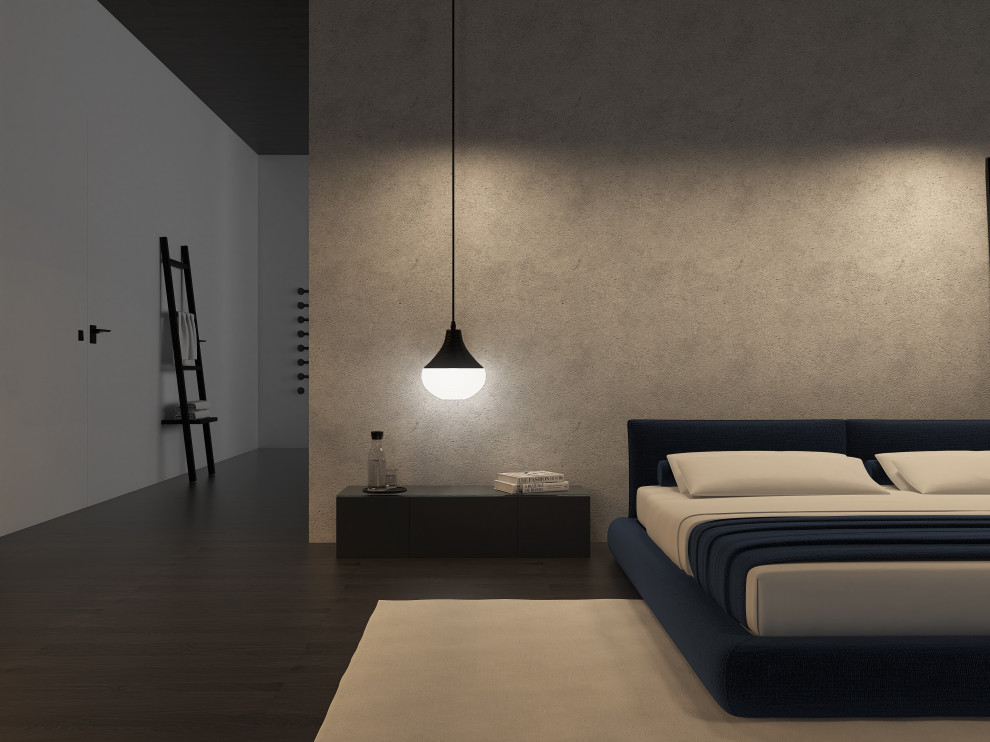 Спальня с атмосферой спокойствия  интерьер мастер блока спальни с ванной