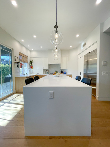 Kitchen Island, Flooring and Cabinets