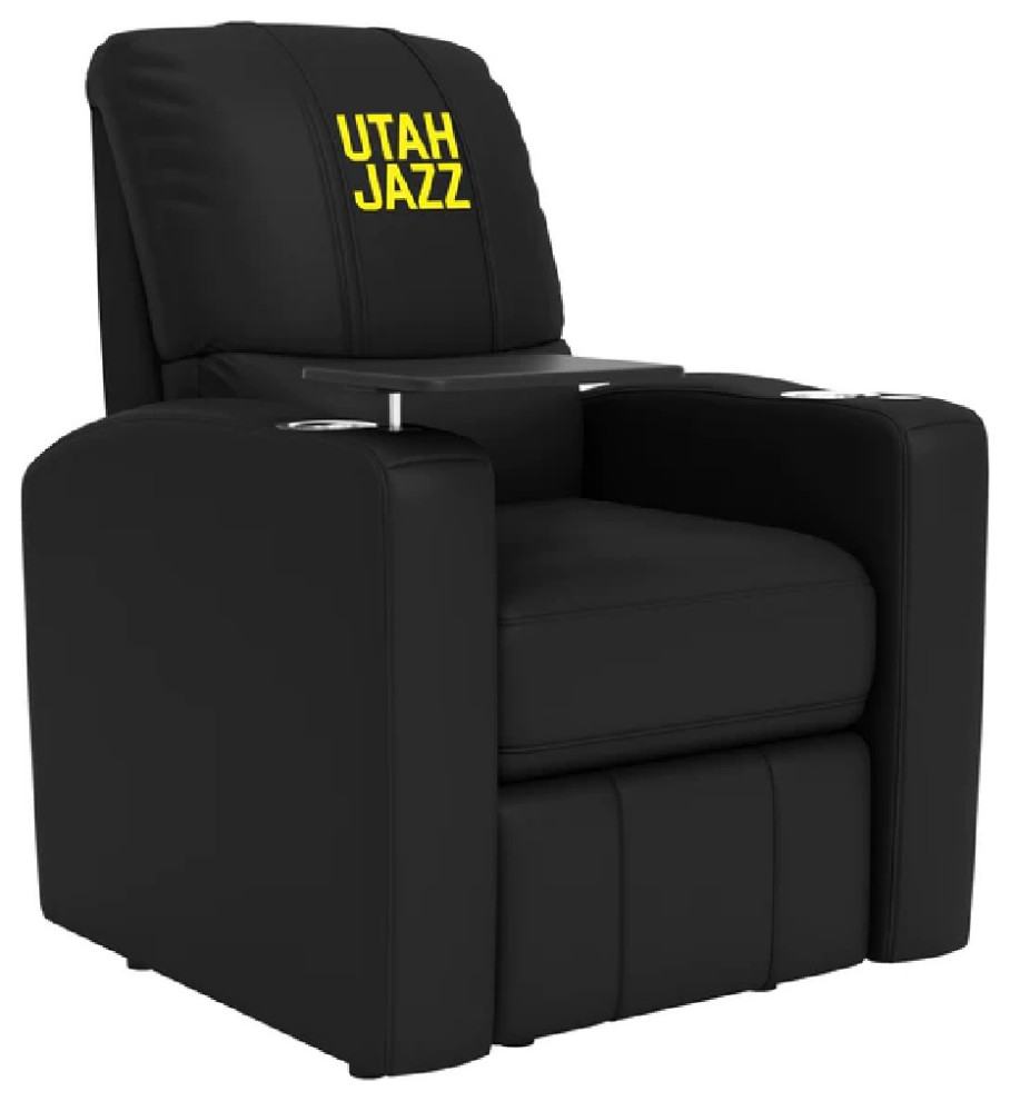 Utah Jazz Wordmark Man Cave Home Theater Power Recliner Modern Recliner Chairs by