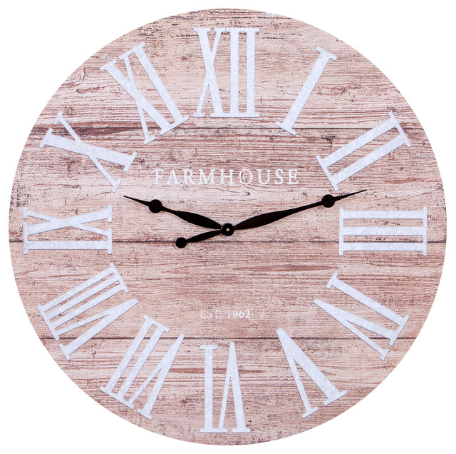 30 Frameless Rustic Wood Plank Wall Clock