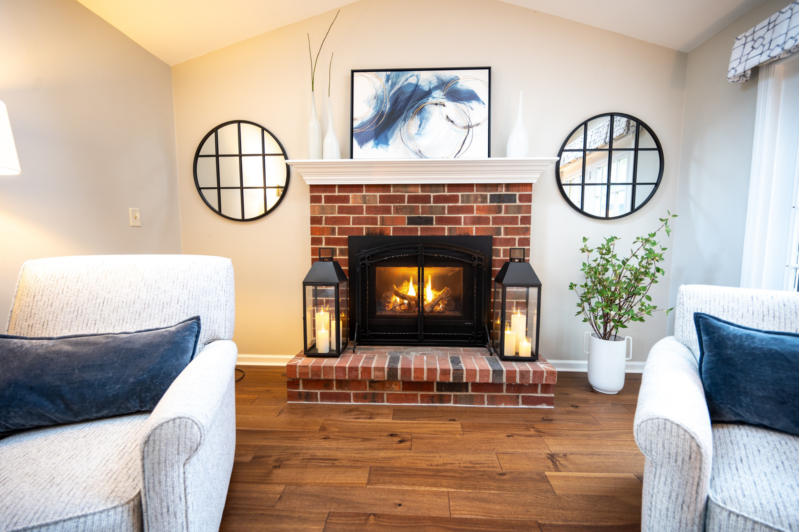 Family Room/Living Room Design and a Kitchen Refresh