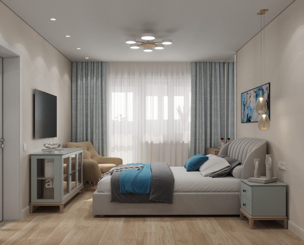 Интерьер квартиры с синими акцентами