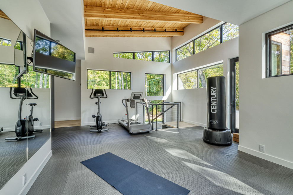 This is an example of a contemporary home gym in Other.
