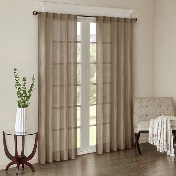 Madison Park Solid Crushed Window Panel Pair In Taupe Finish Mp40 Window Panel Pair In Taupe Finish Mp40