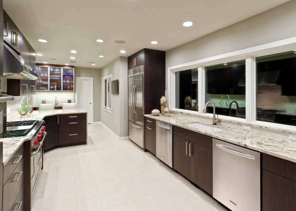 This is an example of a contemporary kitchen in Other with stainless steel appliances.