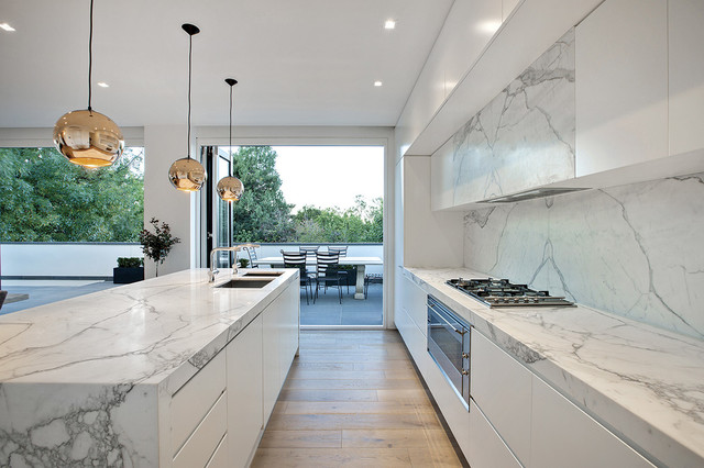 Calacatta Marble Projects - Modern - Kitchen - Melbourne - by BAASAR STONE  PTY LTD | Houzz AU