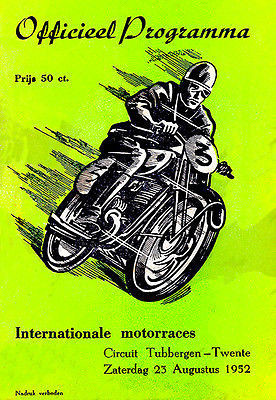 1952 Tubbergen Circuit Motorcycle Races, Promotional Advertising Poster -  Midcentury - Prints And Posters - by Poster-Rama | Houzz