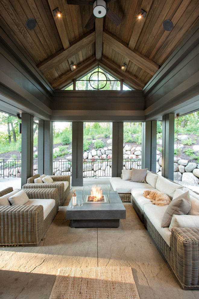 Deck - rustic deck idea in Minneapolis