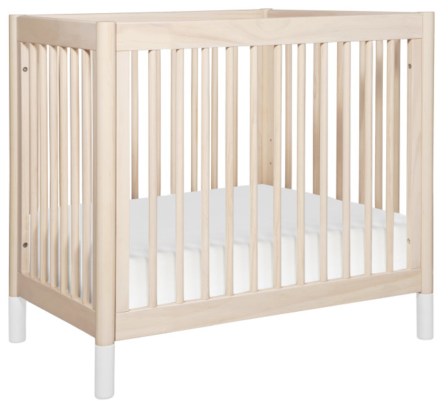 Gelato 2 In 1 Mini Crib Washed Natural And White Transitional