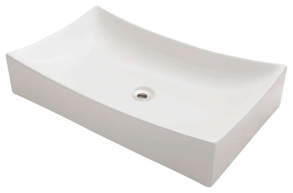 Polaris P033VB Bisque Porcelain Vessel Sink Contemporary Bathroom
