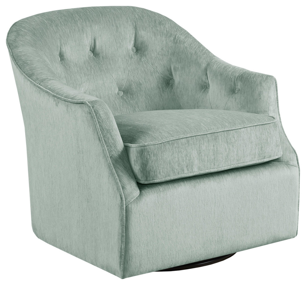 Madison Park Calvin Curved Wide Back Swivel Accent Chair Transitional