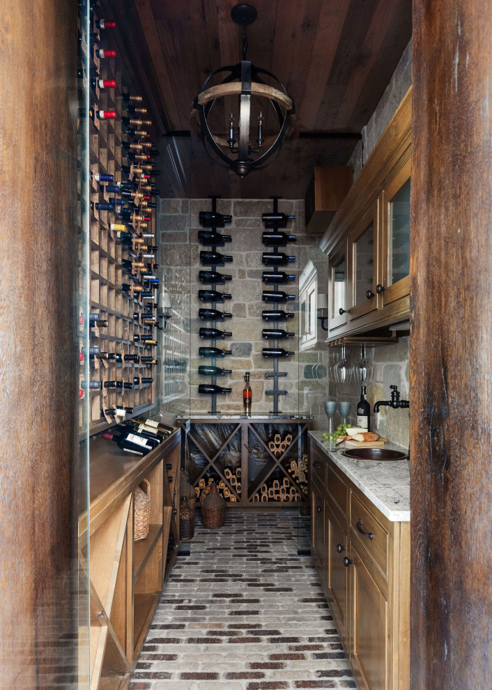 This is an example of a country wine cellar in Houston.