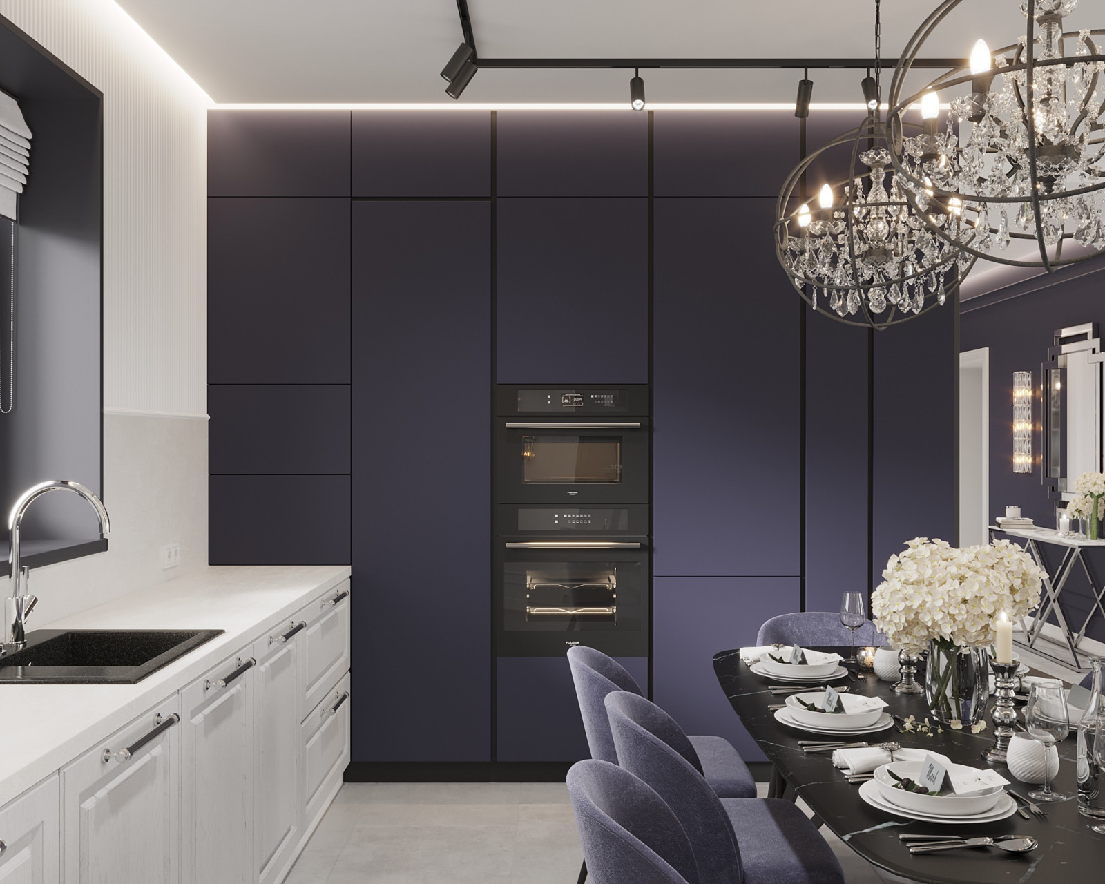 Одноэтажный дом в неоклассике