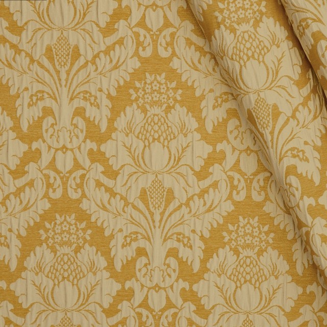 Gold Yellow Damask Damask Upholstery Fabric Contemporary Upholstery