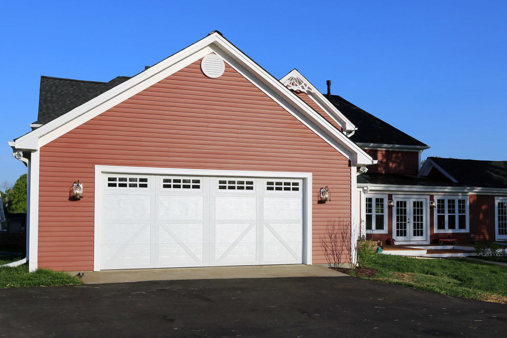 Design ideas for a mid-sized country attached two-car garage in DC Metro.